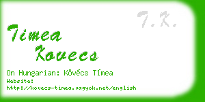 timea kovecs business card