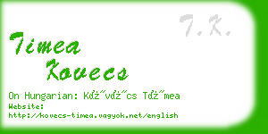 timea kovecs business card